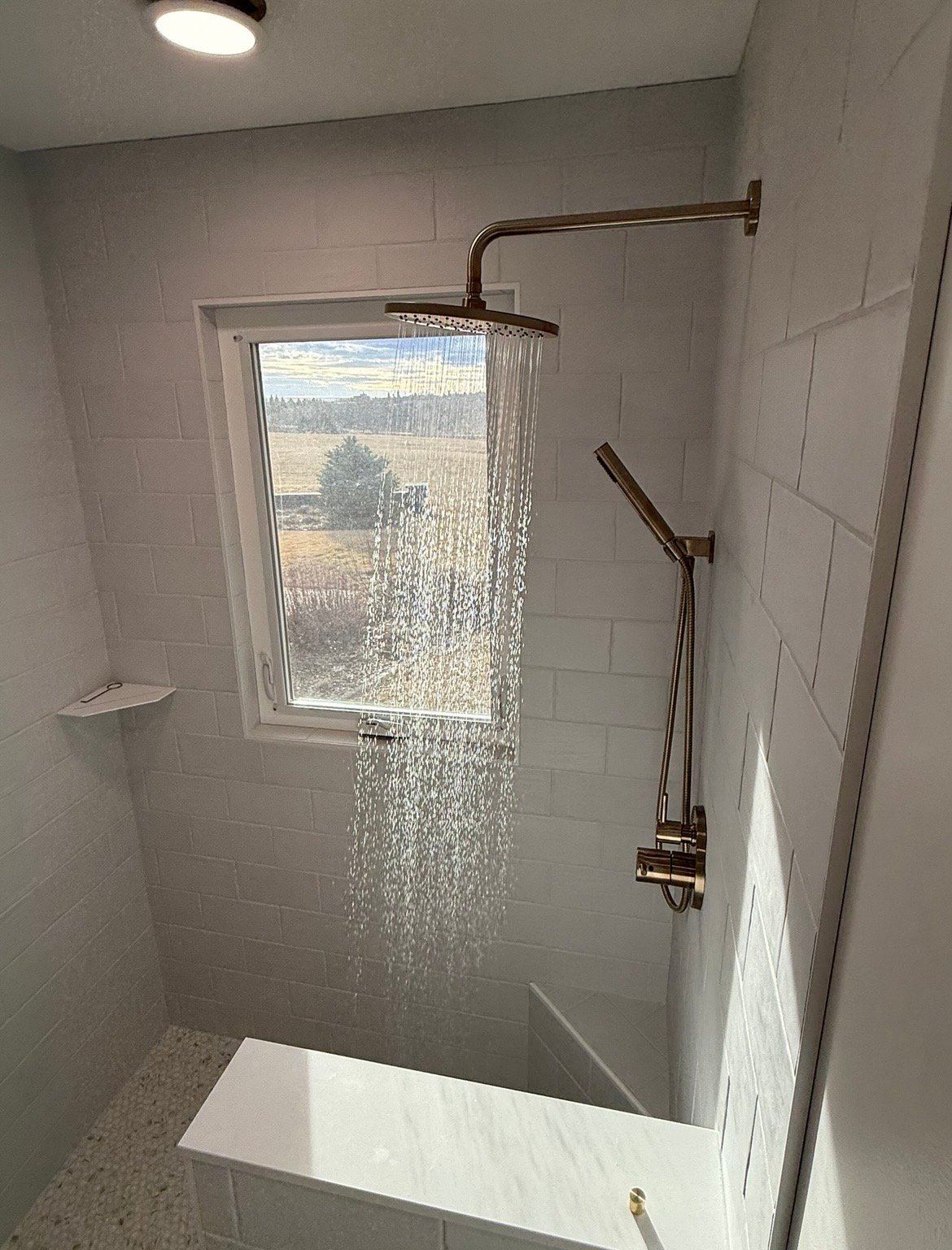 Custom rain shower with view window