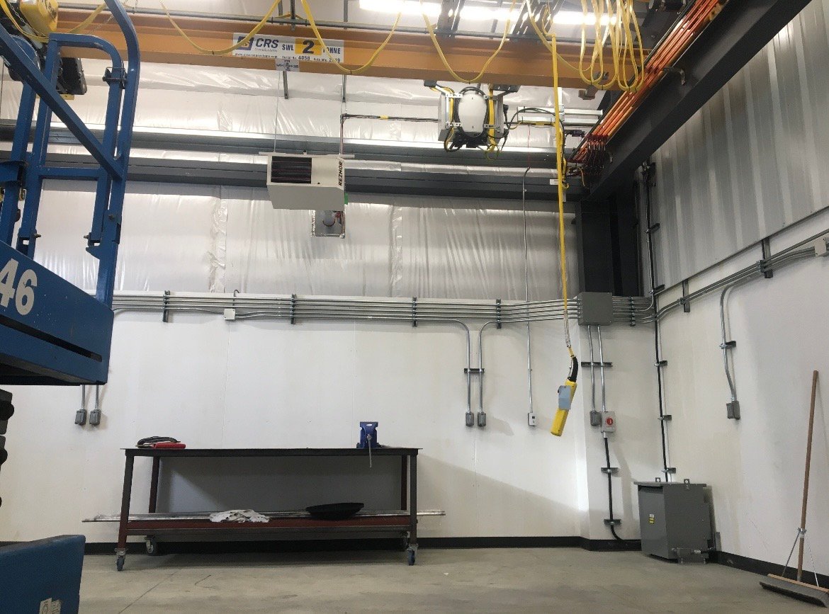 Commercial mechanical room plumbing
